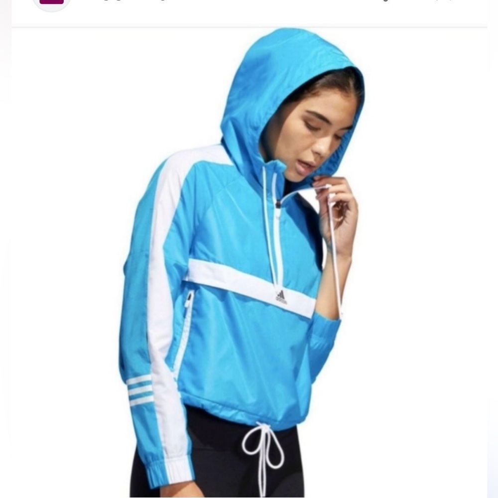 Adidas Blue and White Women's Jacket - Picture 1 of 13